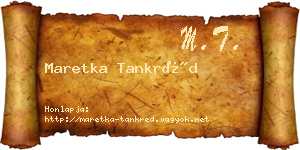 Maretka Tankréd névjegykártya